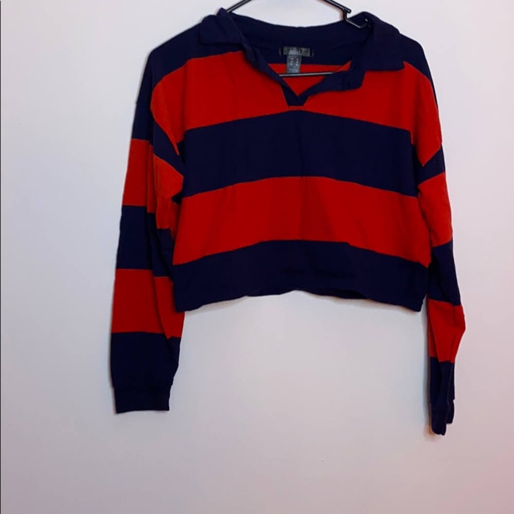 Cropped striped long sleeve